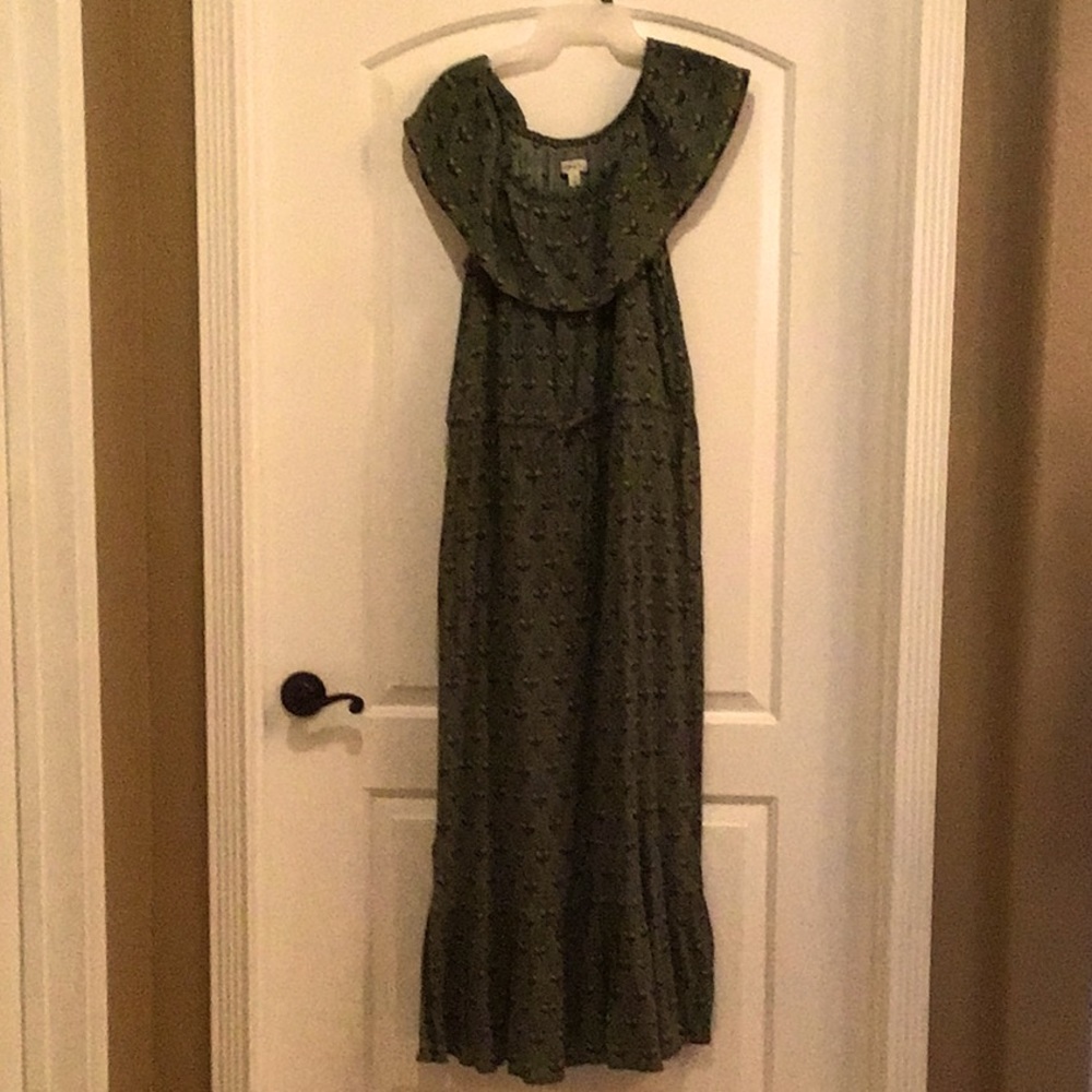 1X Style & Co Green print Maxi Dress
